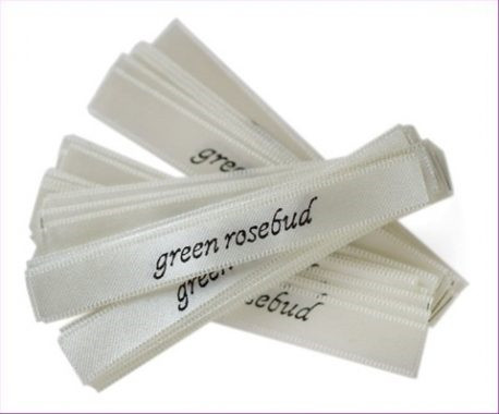 in dệt nhãn mác, in nhãn mác, in dệt cotton, in giấy, Mác cổ satin Green