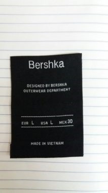 in dệt nhãn mác, in nhãn mác, in dệt cotton, in giấy, in Mác Bershka