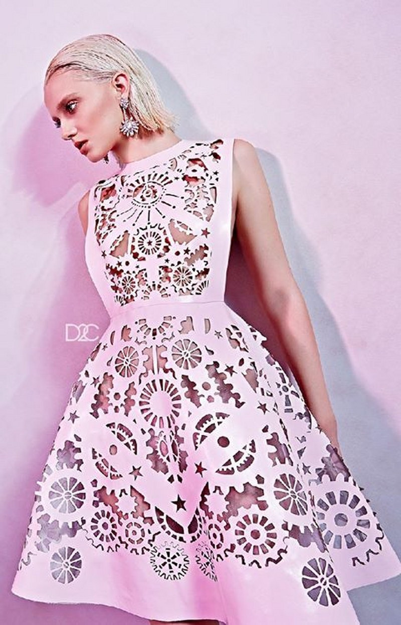 Họa tiết trên váy bằng máy cắt laze