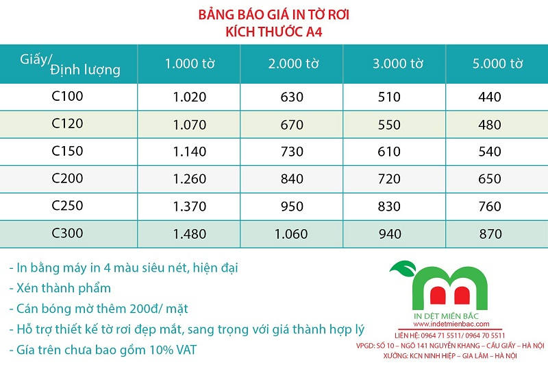 Bao gia in to roi A4